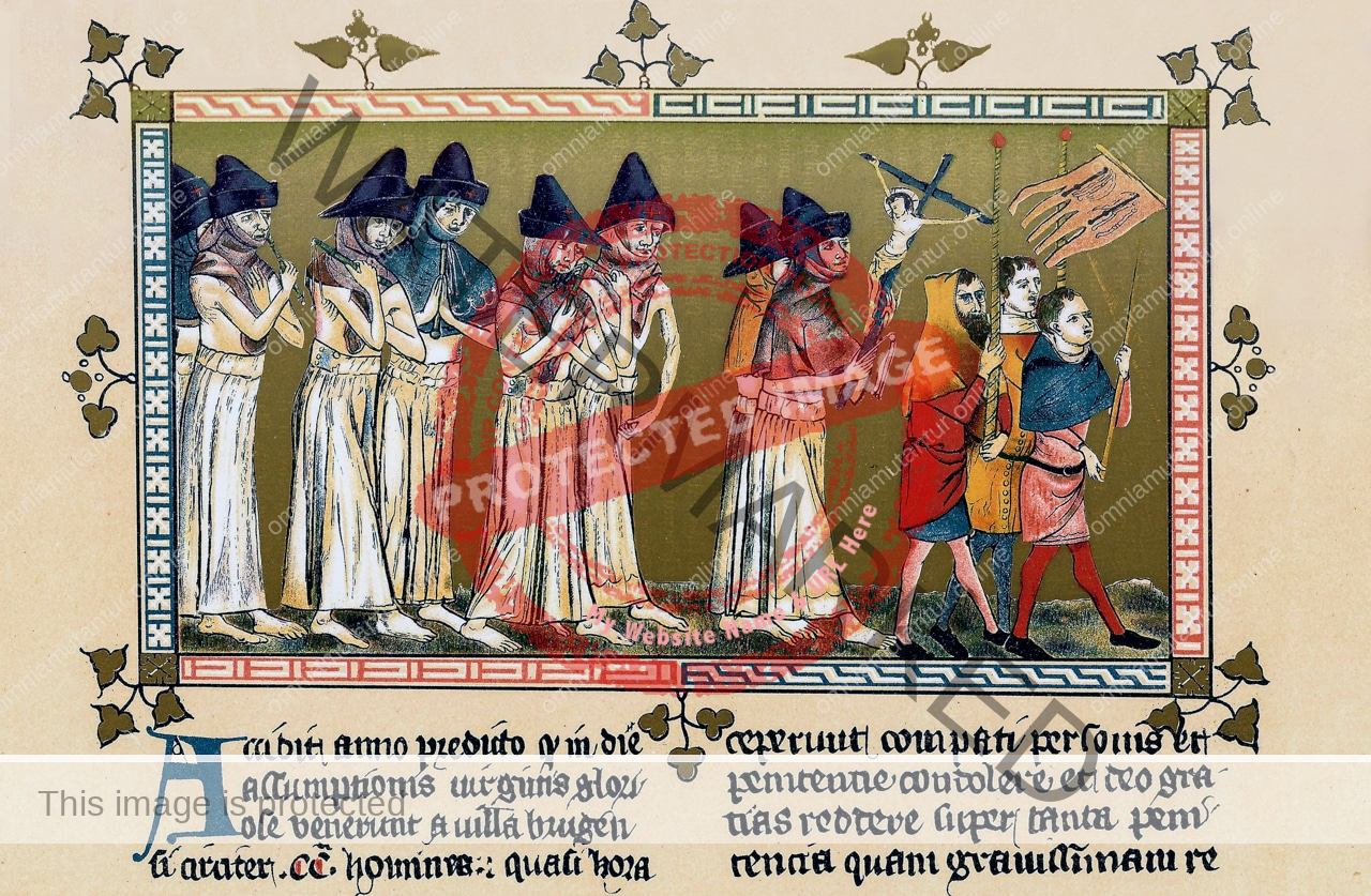 Flagellants at Doornik in 1349 Black Death Plague